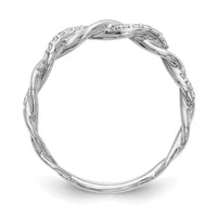Load image into Gallery viewer, 14k White Gold Criss-Cross 1/8 carat Diamond Complete Wedding Band
