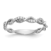 Load image into Gallery viewer, 14k White Gold Criss-Cross 1/8 carat Diamond Complete Wedding Band
