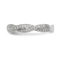 Load image into Gallery viewer, 14k White Gold Criss-Cross 1/3 carat Diamond Complete Wedding Band
