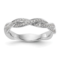 Load image into Gallery viewer, 14k White Gold Criss-Cross 1/3 carat Diamond Complete Wedding Band

