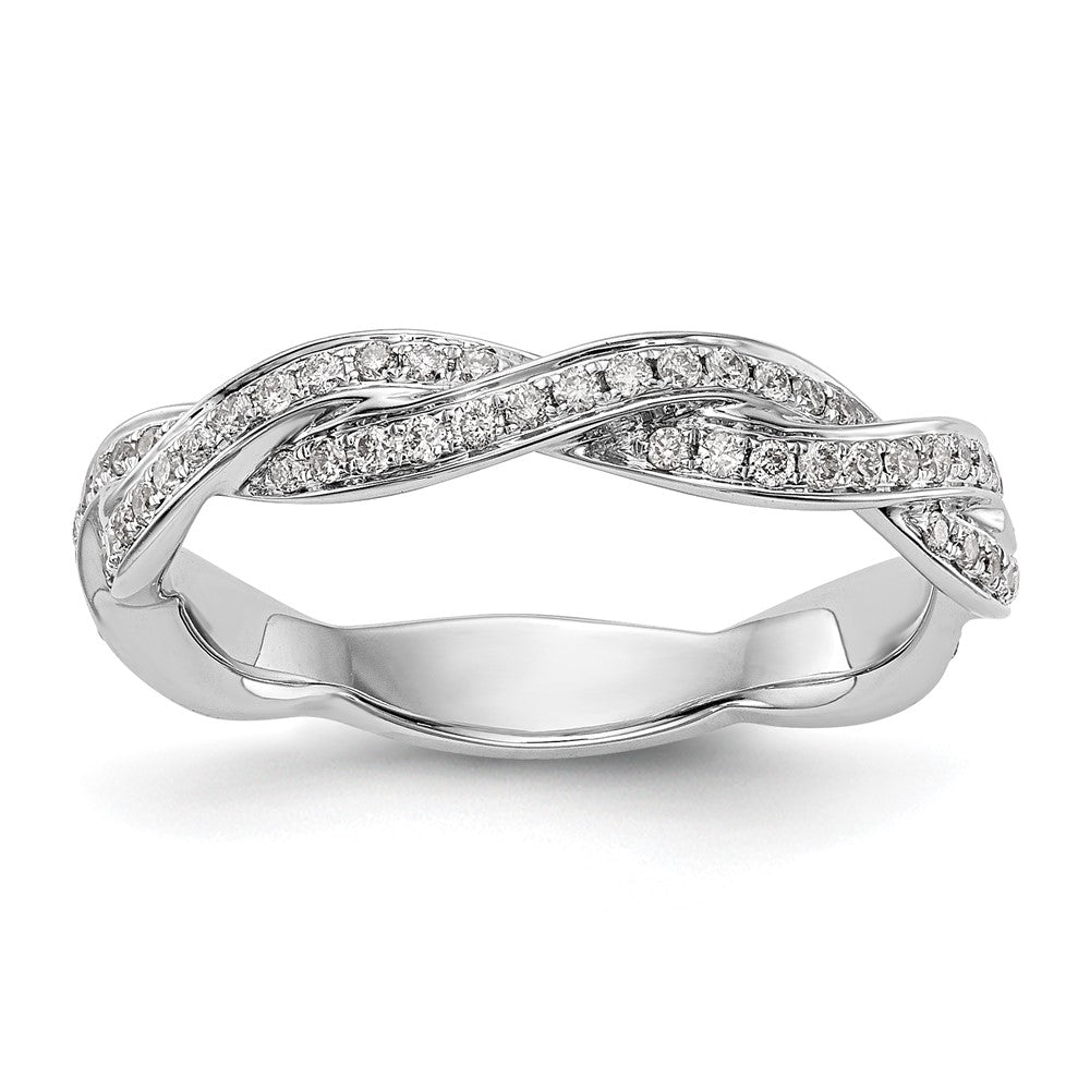 14k White Gold Criss-Cross 1/3 carat Diamond Complete Wedding Band