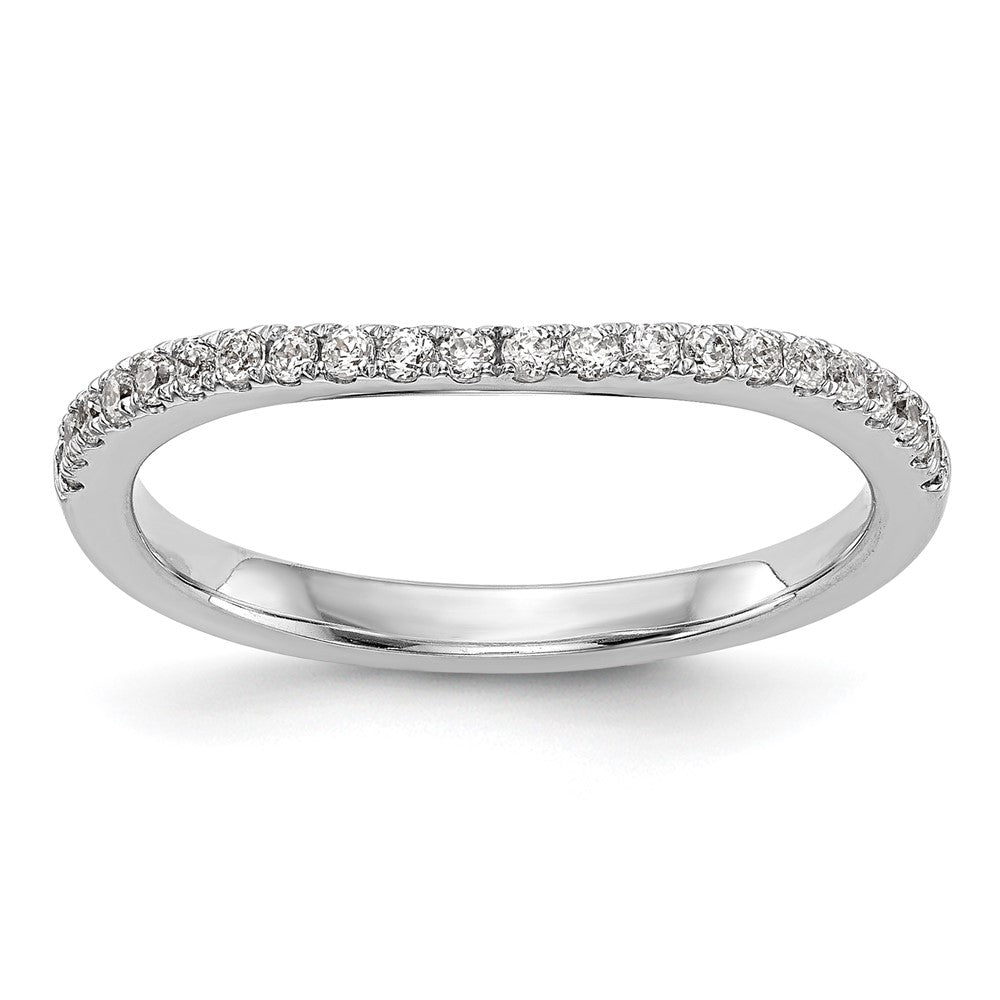 14k White Gold 1/5 carat Diamond Contoured Complete Wedding Band