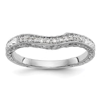 Load image into Gallery viewer, 14k White Gold 1/8 carat Diamond Contoured Complete Wedding Band
