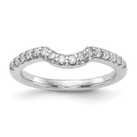 Load image into Gallery viewer, 14k White Gold 1/4 carat Diamond Contoured Complete Wedding Band
