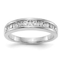 Load image into Gallery viewer, 14k White Gold Channel-set 1/2 carat Baguette/Round Diamond Complete Wedding Band
