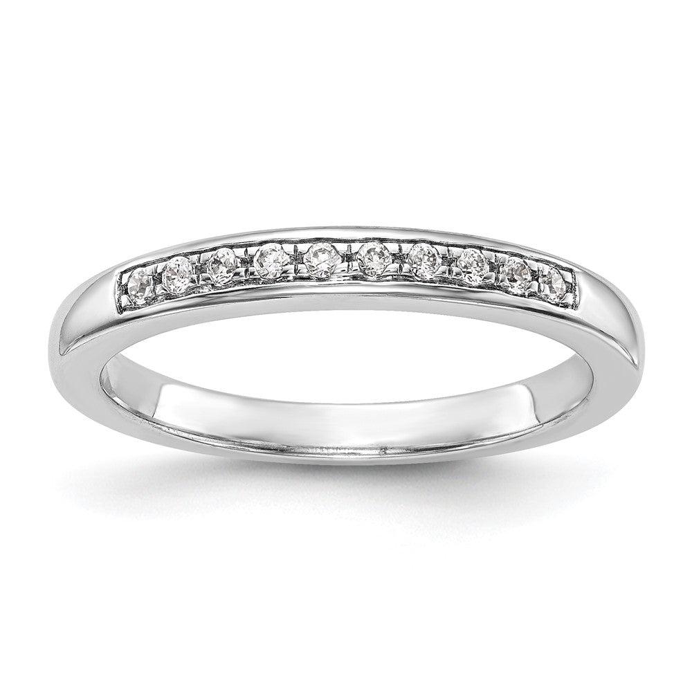 14k White Gold 1/8 carat Diamond Complete Wedding Band