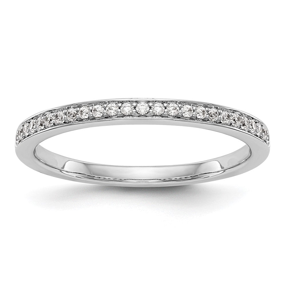 14k White Gold 1/8 carat Diamond Complete Wedding Band