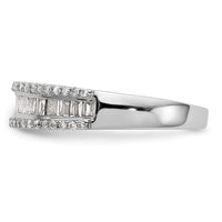 Load image into Gallery viewer, 14k White Gold 3/8 carat Round/Baguette Diamond Complete Wedding Band
