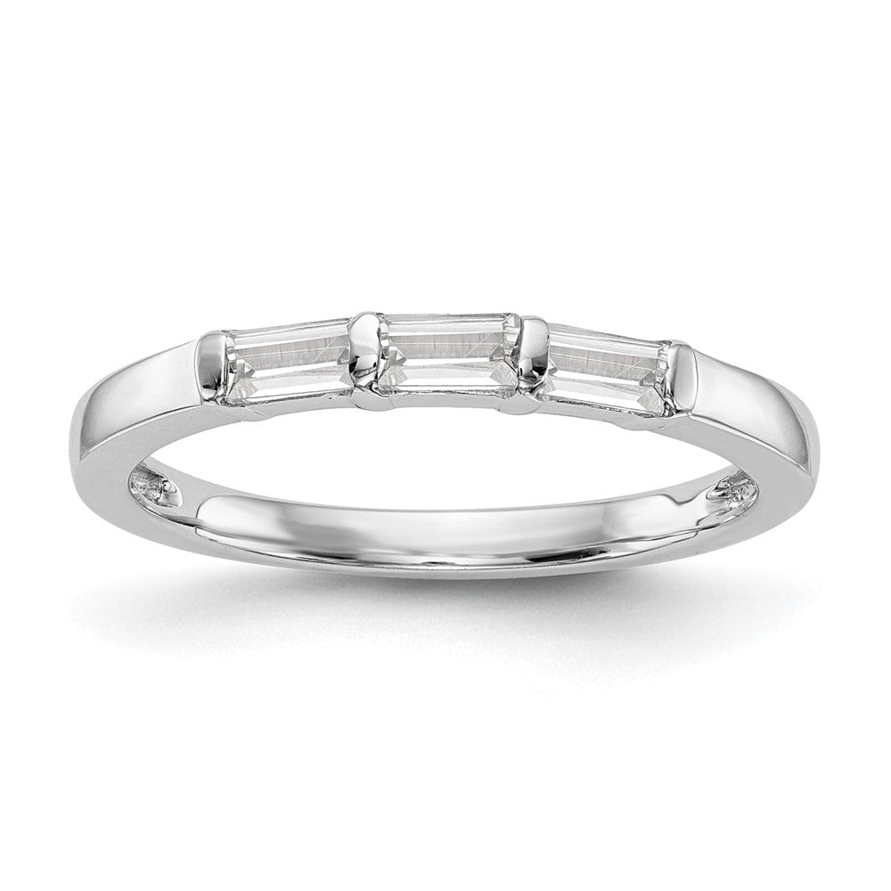 14k White Gold 1/3 carat Baguette Diamond Complete Wedding Band