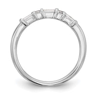 Load image into Gallery viewer, 14k White Gold 1/4 carat Round/Baguette Diamond Complete Wedding Band
