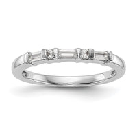 Load image into Gallery viewer, 14k White Gold 1/4 carat Round/Baguette Diamond Complete Wedding Band
