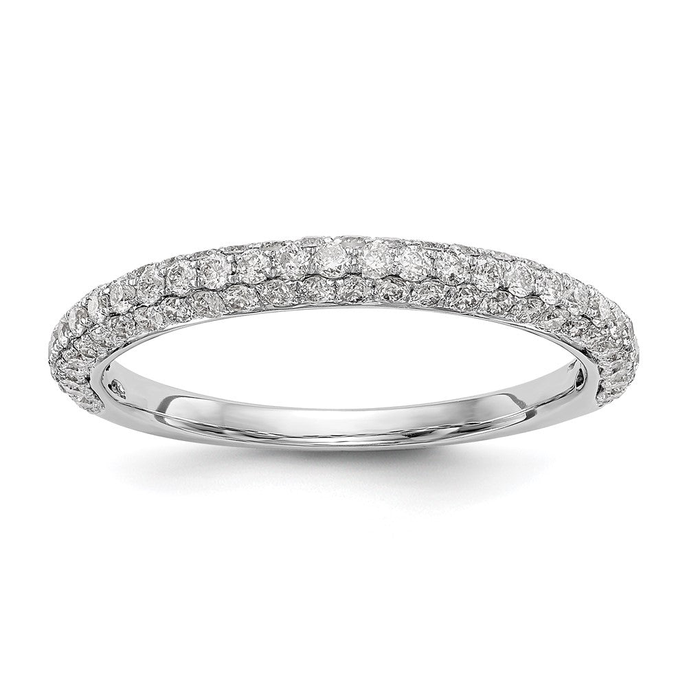 14k White Gold 3/4 carat Diamond Complete Wedding Band