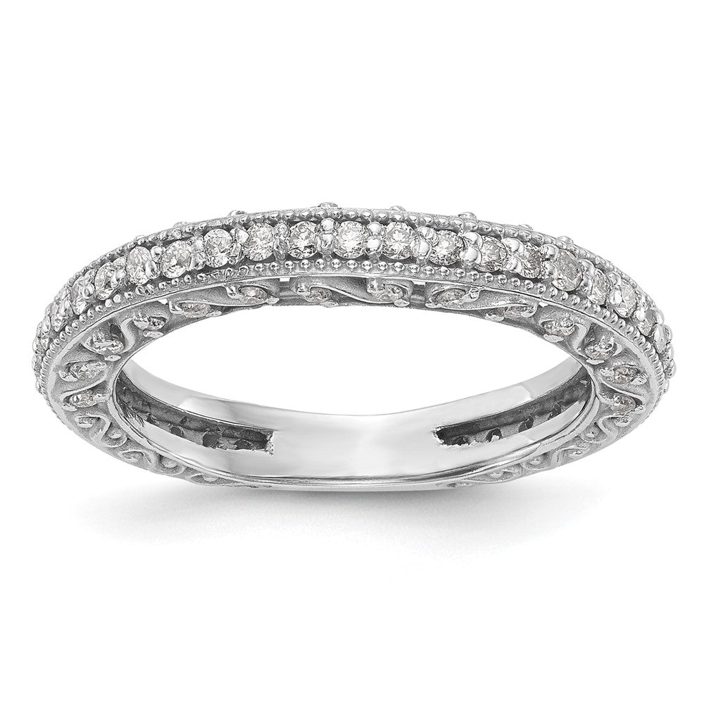 14k White Gold 1/2 carat Diamond Complete Wedding Band