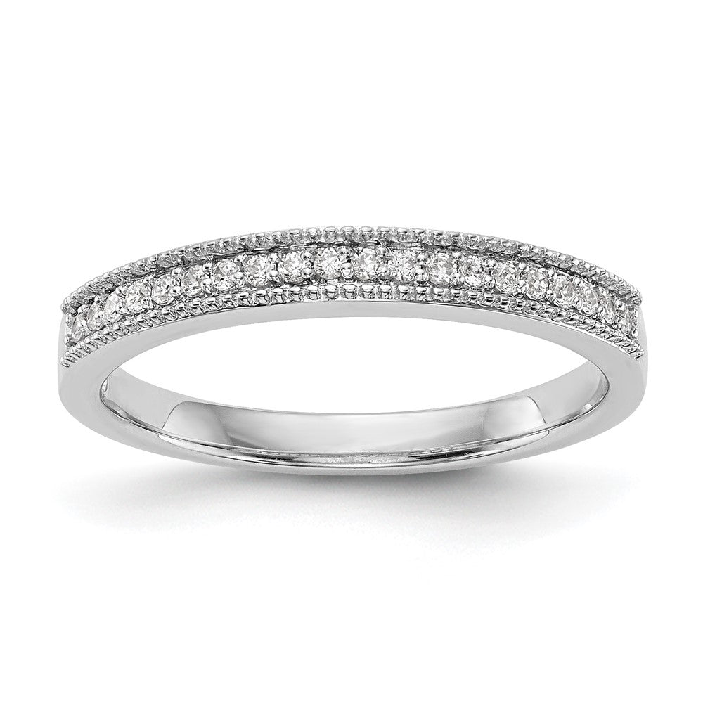 14k White Gold 1/8 carat Diamond Complete Wedding Band