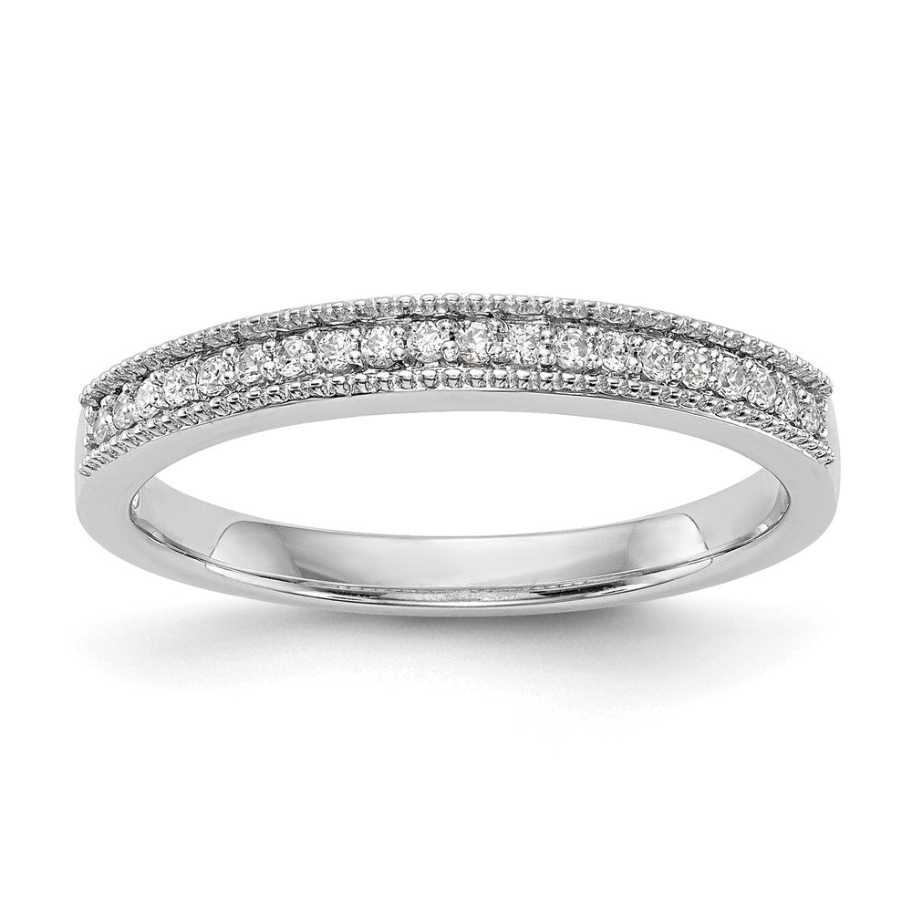 14k White Gold 1/8 carat Diamond Complete Wedding Band