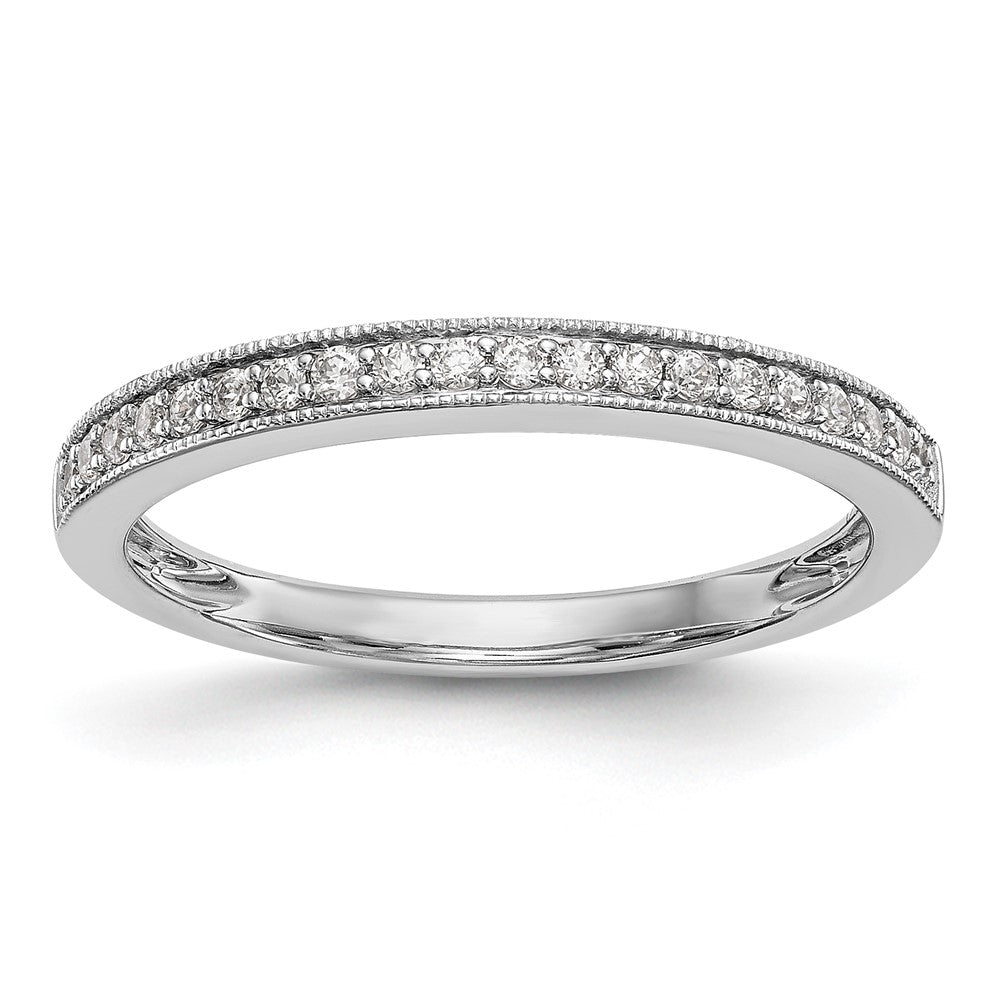 14k White Gold 1/6 carat Diamond Complete Wedding Band