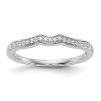 Load image into Gallery viewer, 14k White Gold 1/10 carat Diamond Contoured Complete Wedding Band
