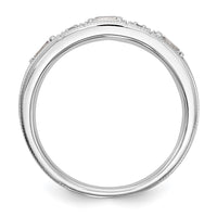 Load image into Gallery viewer, 14k White Gold 1/10 carat Baguette/Round Diamond Complete Wedding Band
