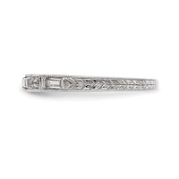 Load image into Gallery viewer, 14k White Gold 1/10 carat Baguette/Round Diamond Complete Wedding Band
