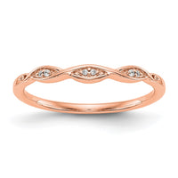 Load image into Gallery viewer, 14k Rose Gold .02 carat Diamond Complete Wedding Band
