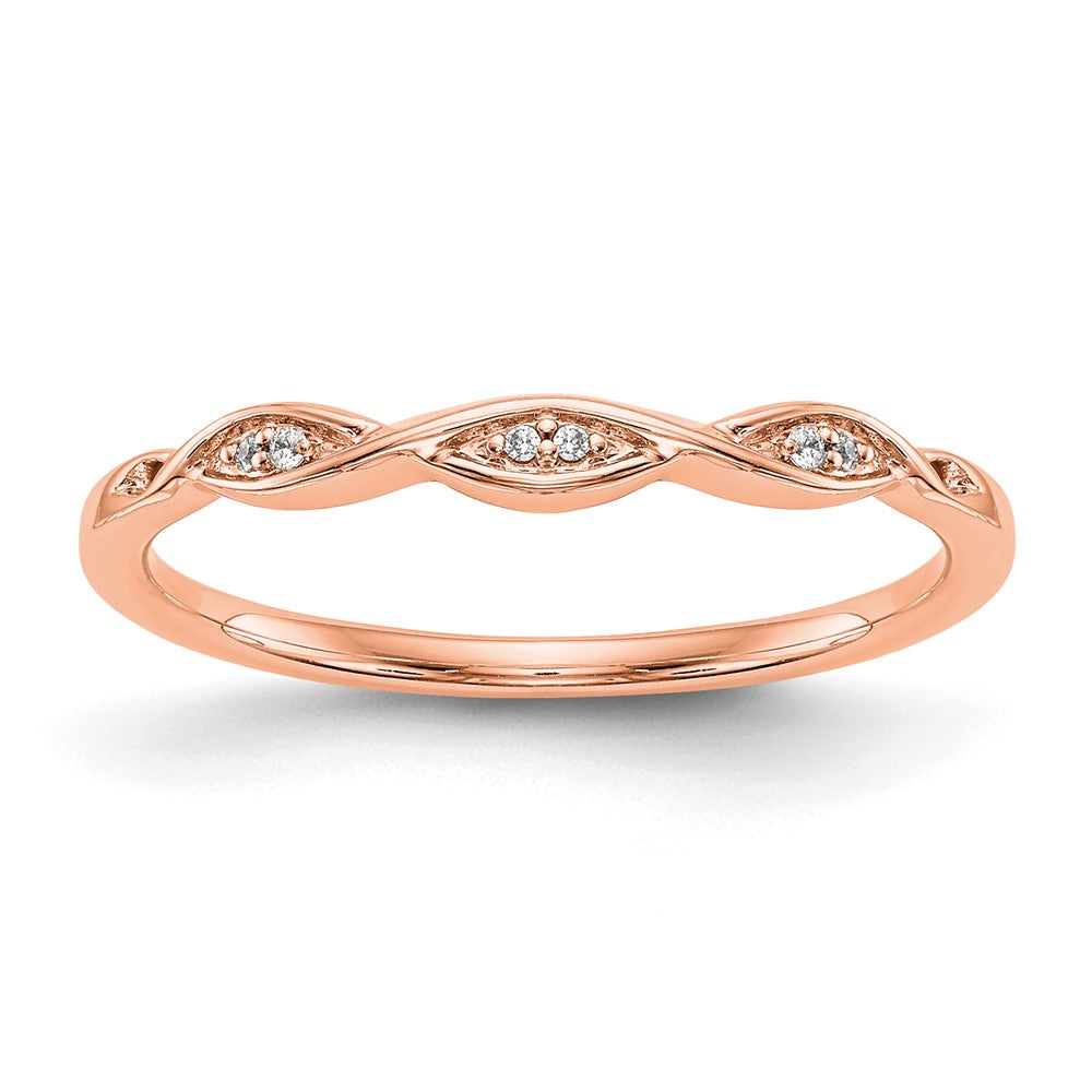 14k Rose Gold .02 carat Diamond Complete Wedding Band