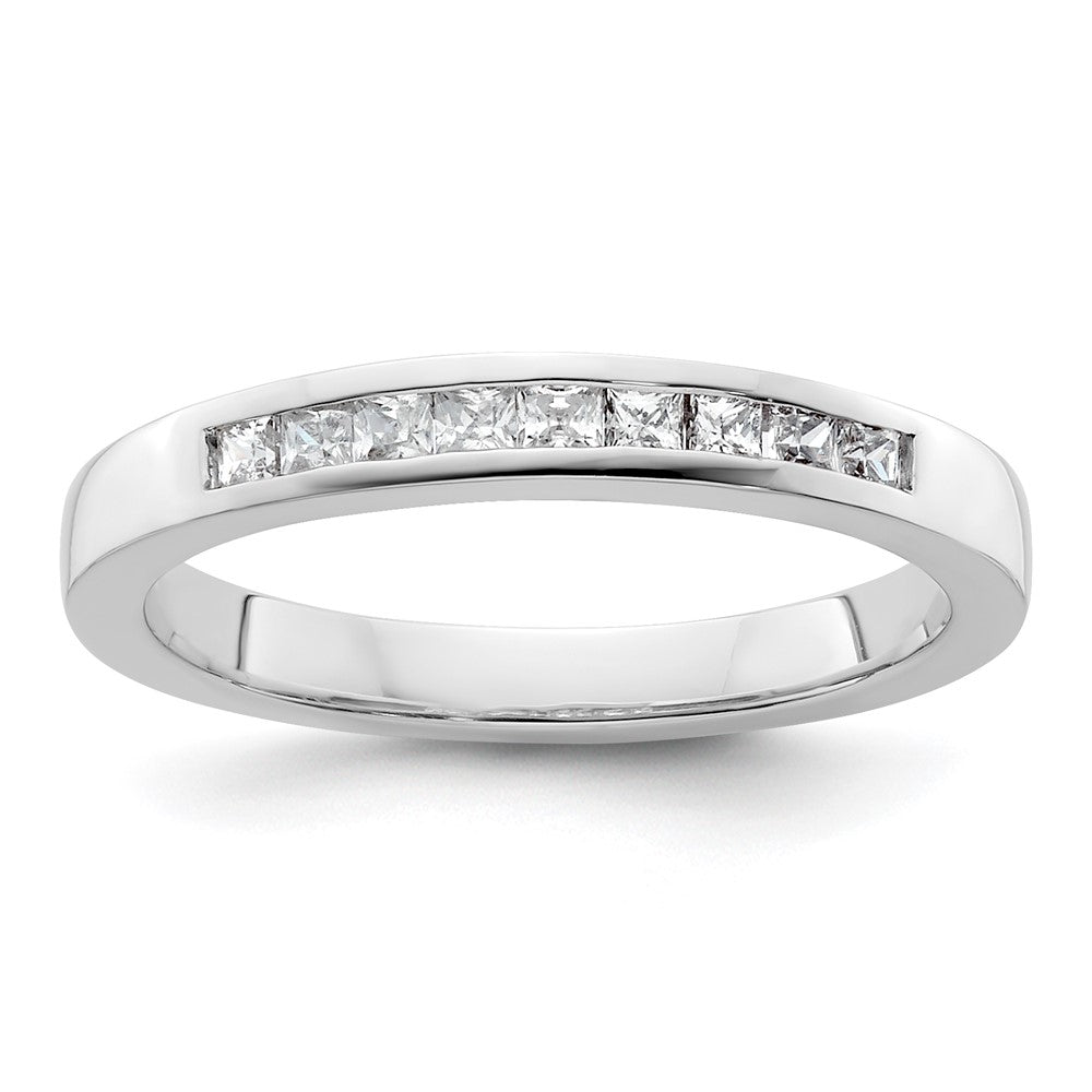 14K White Gold 1/3 carat Princess Diamond Channel-set Complete Wedding Band