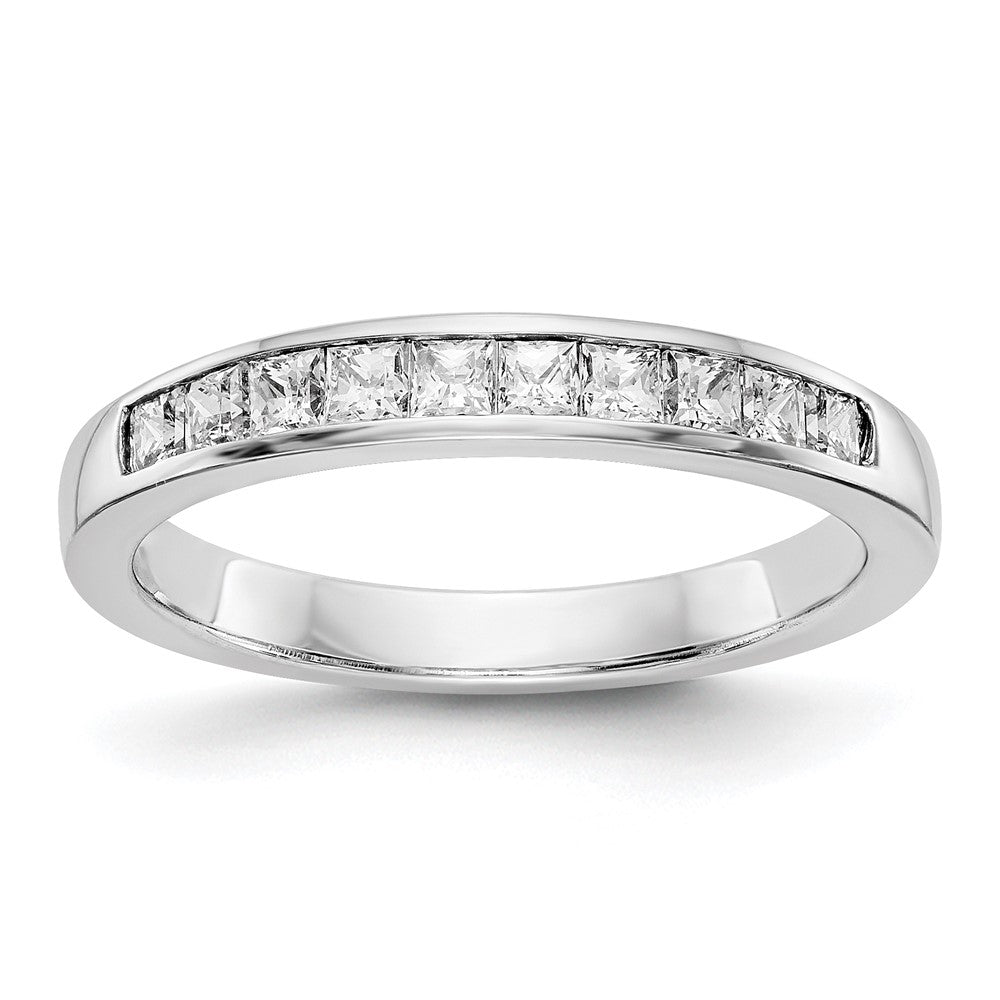 14K White Gold 1/2 carat Princess Diamond Channel-set Complete Wedding Band