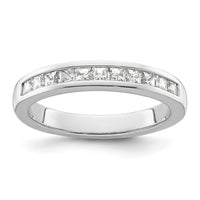 Load image into Gallery viewer, 14K White Gold 1/2 carat Princess Diamond Channel-set Complete Wedding Band
