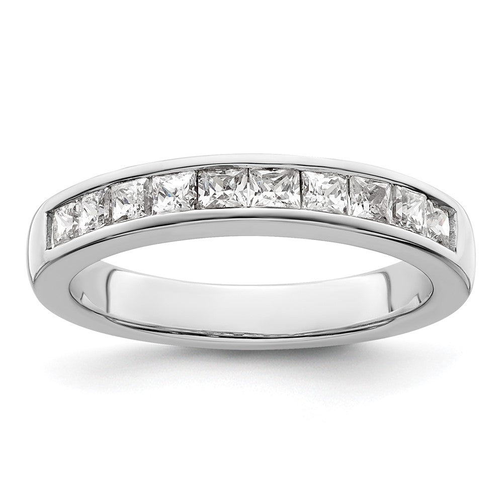 14K White Gold 3/4 carat Princess Diamond Channel-set Complete Wedding Band
