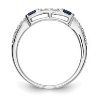 Load image into Gallery viewer, 14k White Gold 1/10 carat Diamond and Sapphire Complete Wedding Band

