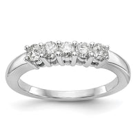 Load image into Gallery viewer, 14K White Gold 5-Stone 1/2 carat Diamond Complete Wedding Band
