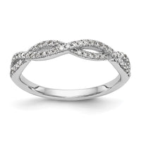 Load image into Gallery viewer, 14K White Gold 1/4 carat Twist Diamond Complete Wedding Band
