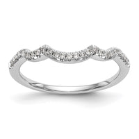 Load image into Gallery viewer, 14K White Gold 1/8 carat Diamond Contoured Complete Wedding Band
