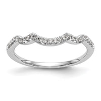Load image into Gallery viewer, 14K White Gold 1/8 carat Diamond Contoured Complete Wedding Band
