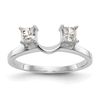 Load image into Gallery viewer, 14K White Gold 1/2 carat Princess Diamond Complete Wrap Ring
