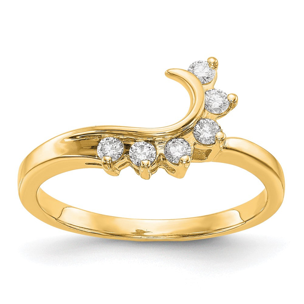 14K Swirled 1/6 carat Diamond Complete Wrap Ring