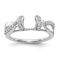 Load image into Gallery viewer, 14K White Gold Criss-Cross 1/4 carat Diamond Complete Wrap Ring
