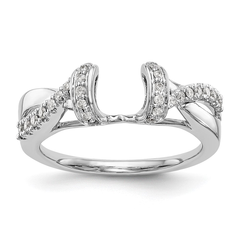 14K White Gold Criss-Cross 1/4 carat Diamond Complete Wrap Ring