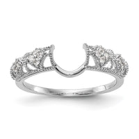 Load image into Gallery viewer, 14K White Gold Filigree 1/10 carat Diamond Complete Wrap Ring

