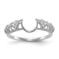 Load image into Gallery viewer, 14K White Gold Filigree 1/10 carat Diamond Complete Wrap Ring
