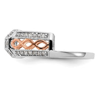 Load image into Gallery viewer, 14K White Gold and Rose Gold 1/4 carat Diamond Complete Wrap Ring
