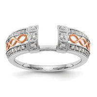 Load image into Gallery viewer, 14K White Gold and Rose Gold 1/4 carat Diamond Complete Wrap Ring
