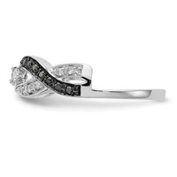 Load image into Gallery viewer, 14K White Gold 1/5 carat Black and White Diamond Complete Wrap Ring

