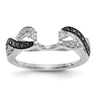 Load image into Gallery viewer, 14K White Gold 1/5 carat Black and White Diamond Complete Wrap Ring
