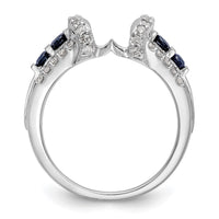 Load image into Gallery viewer, 14K White Gold 3/8 carat Diamond and Blue Sapphire Complete Wrap Ring
