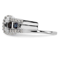 Load image into Gallery viewer, 14K White Gold 3/8 carat Diamond and Blue Sapphire Complete Wrap Ring
