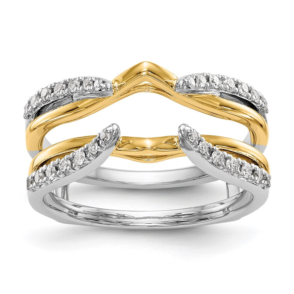 14K Two-tone 1/4 carat Diamond Complete Ring Guard