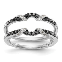 Load image into Gallery viewer, 14K White Gold 1/3 carat Black and White Diamond Complete Ring Guard

