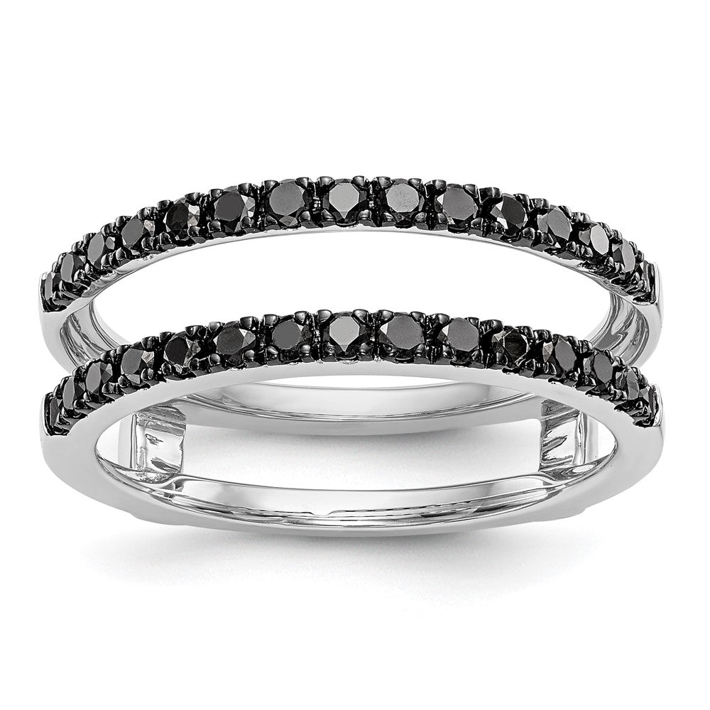 14K White Gold 1/2 carat Black Diamond Complete Ring Guard
