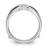 Load image into Gallery viewer, 14K White Gold 3/4 carat Black and White Diamond Complete Ring Guard

